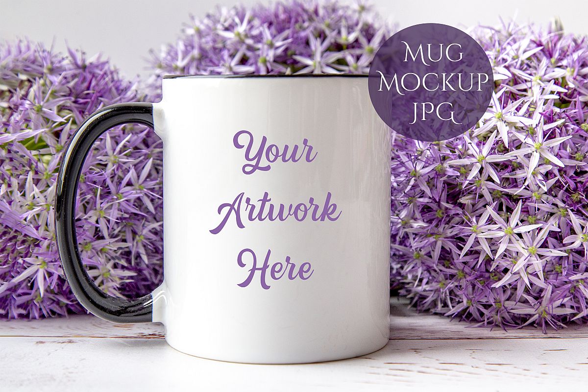 Black Handled Mug Mockup- example image 1