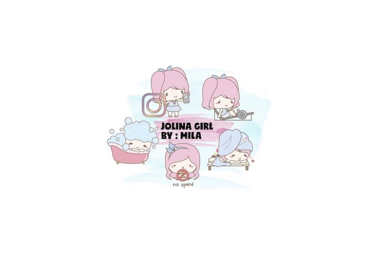 KAWAII GIRL JOLINA CLIPART BUNDLE PNG example image 1
