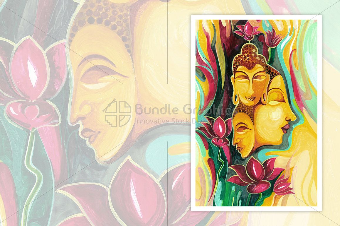 Lord Budha - Abstract Painting example image 1