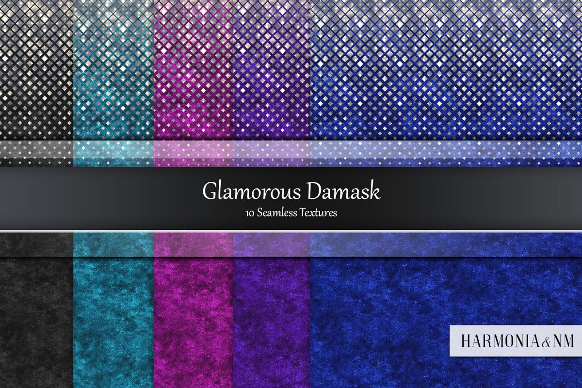 Glamorous Damask 10 Seamless Textures example image 1