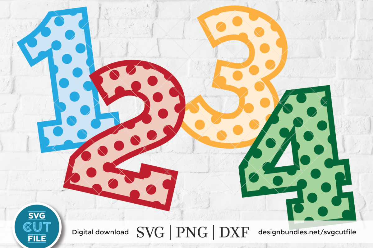 Download Polka dot numbers svg, polka dot number svg, number svg