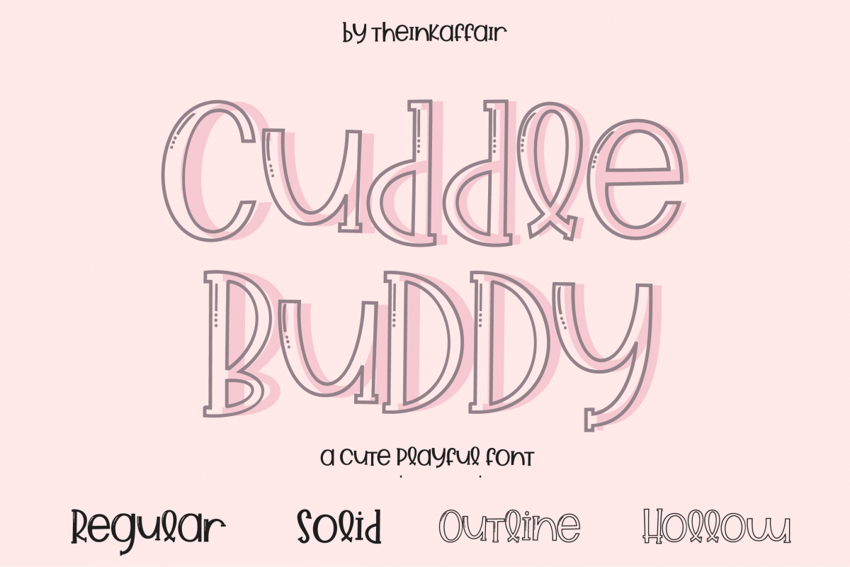 Cuddle Buddy A cute playful Font example image 1