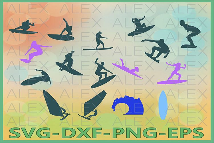 Surfing Svg, Surfing png, eps, svg, dxf, Surfing Clipart example image 1