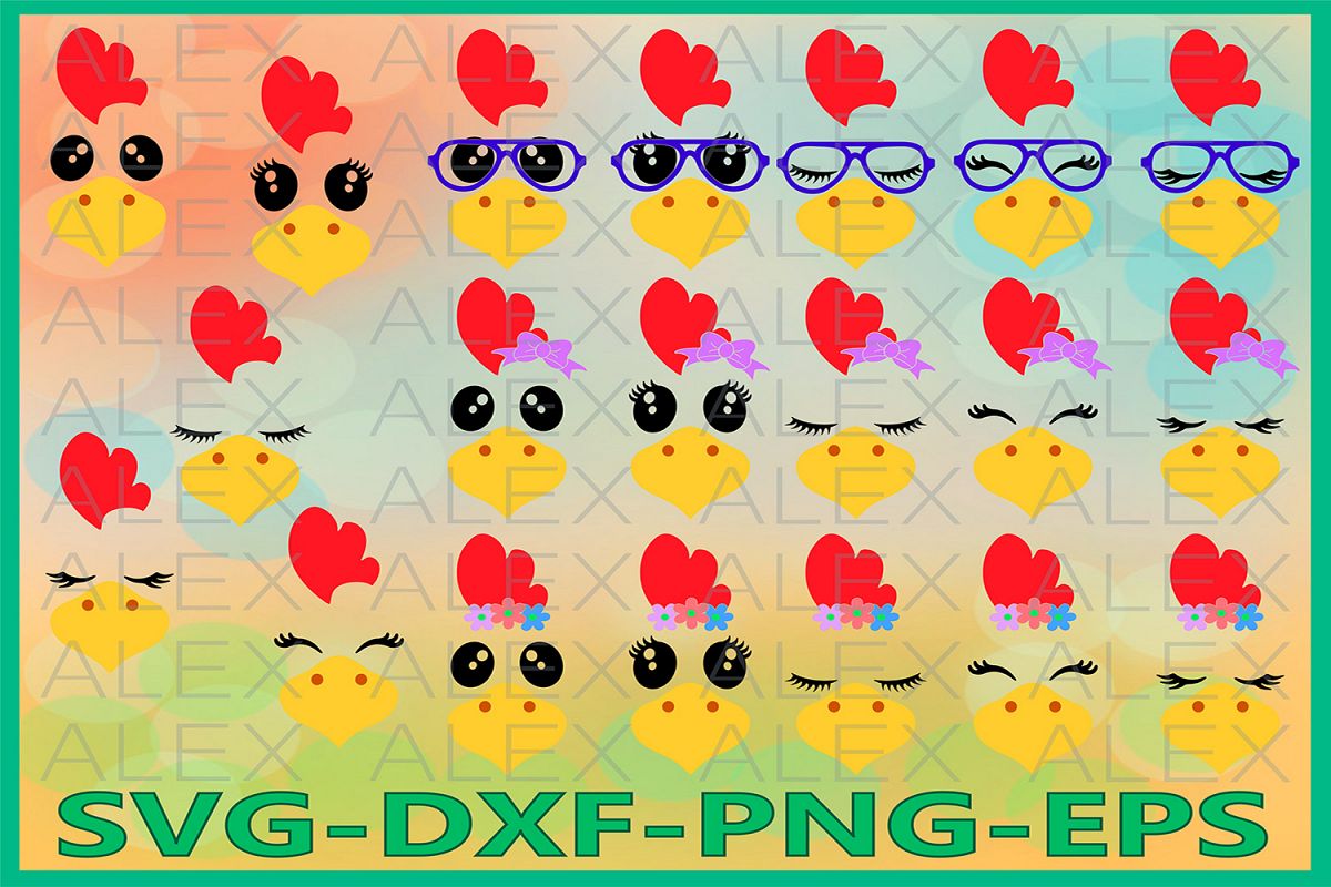 Chicken Svg, Animal face svg, Farm Svg, Chicken Face Svg example image 1