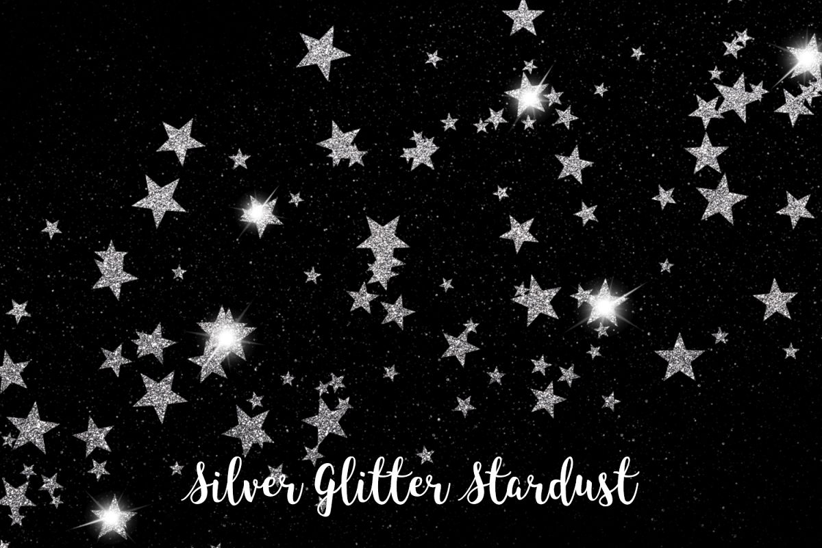 Silver Glitter Stardust, Transparent PNG example image 1