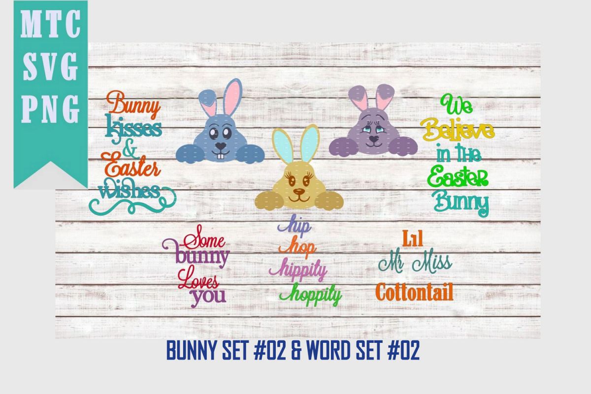 Peeping Easter Bunny Set #2 with Sayings Set #2 SVG Cut File example image 1