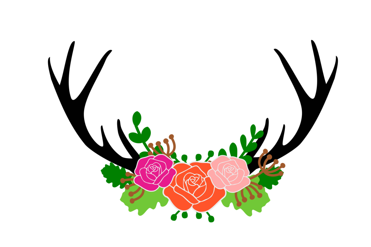 Download Free SVG Cut File - Deer floral antler svg (62708) SVGs Design Bun...
