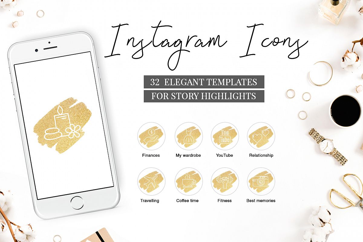 Instagram Highlight Covers GOLDEN BRUSH example image 1