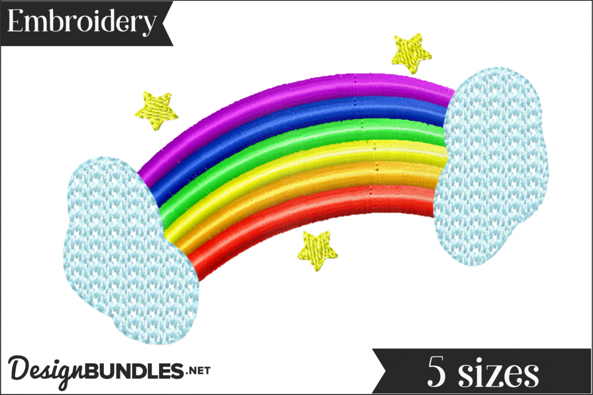 Rainbow Embroidery Design example image 1