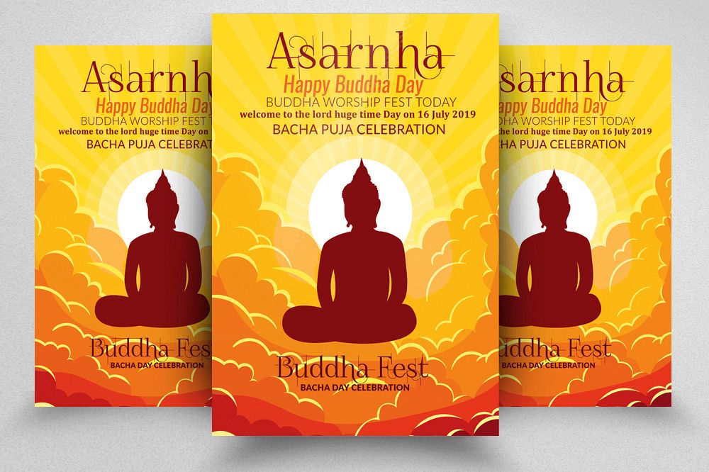 Buddha Worship Day Flyer Template example image 1
