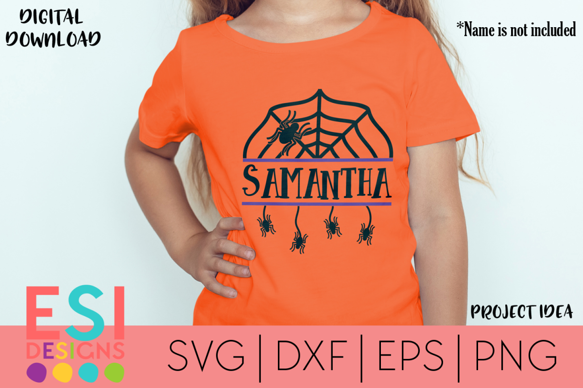Halloween SVG | Spider and Spider Web Split Monogram 1 example image 1