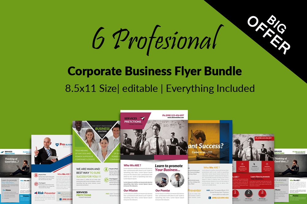 6 Creative Business Flyers Bundle example image 1
