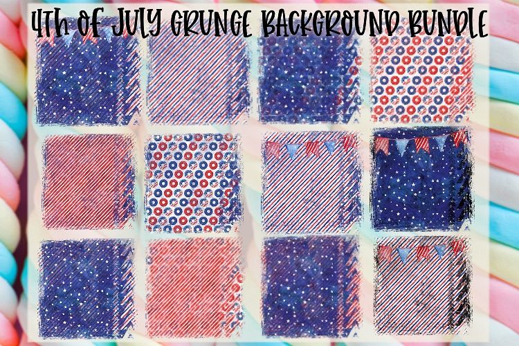 4th of July Grunge Background Bundle Sublimation PNG example image 1