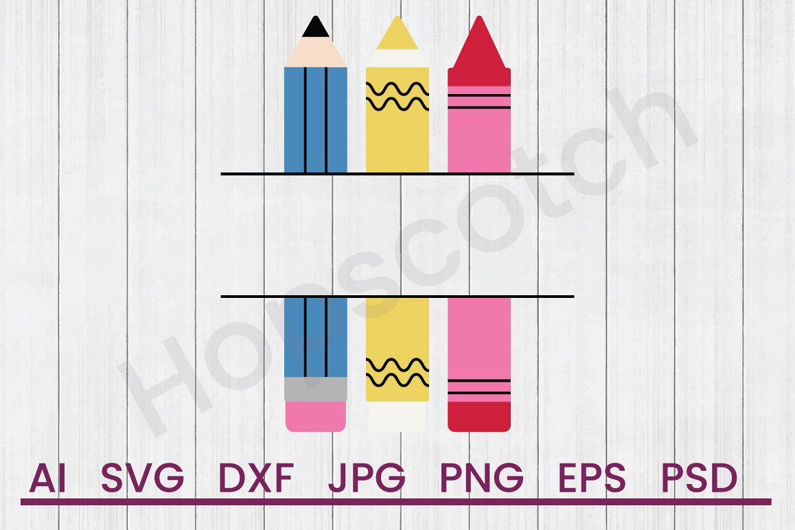 Crayons SVG, DXF File, Cuttatable File example image 1