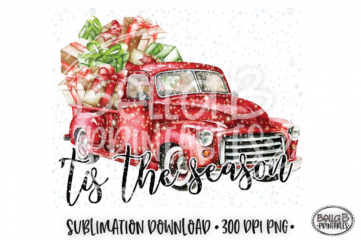Christmas Sublimation Design, Tis The Season Sublimation example image 1