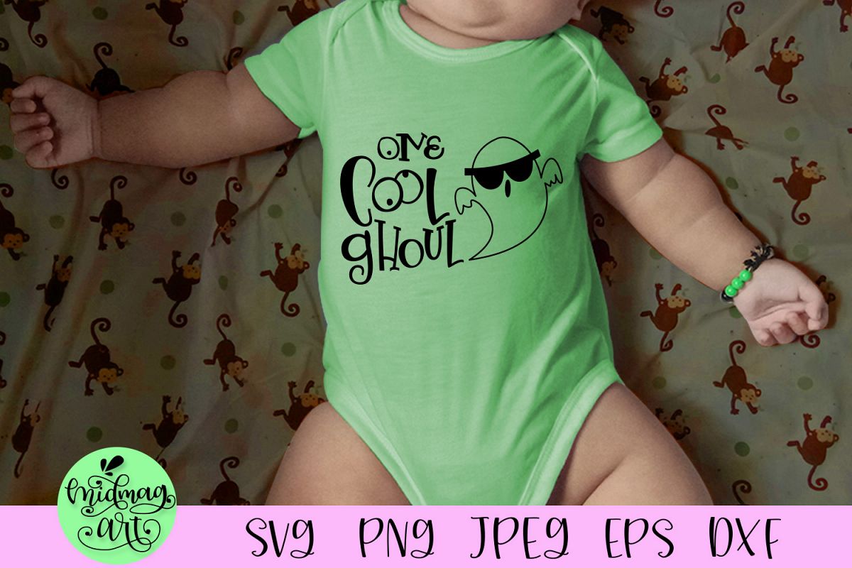 One cool ghoul svg, halloween baby svg example image 1