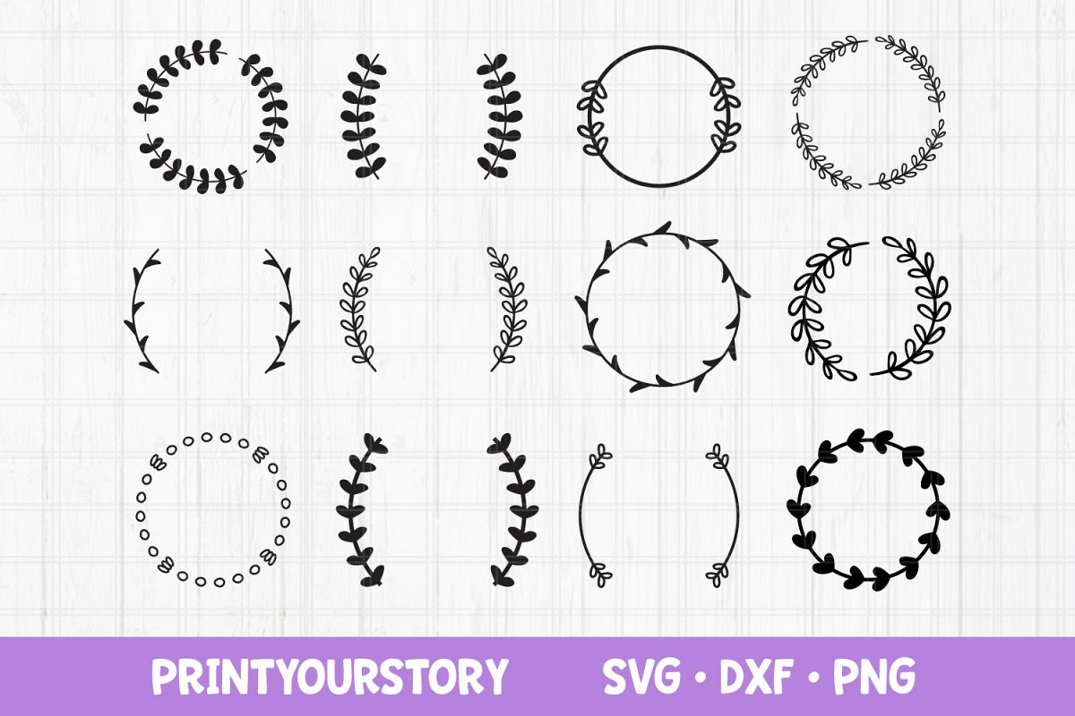 Monogram SVG files for Cricut, Wreath SVG Frame SVG Bundle example image 1