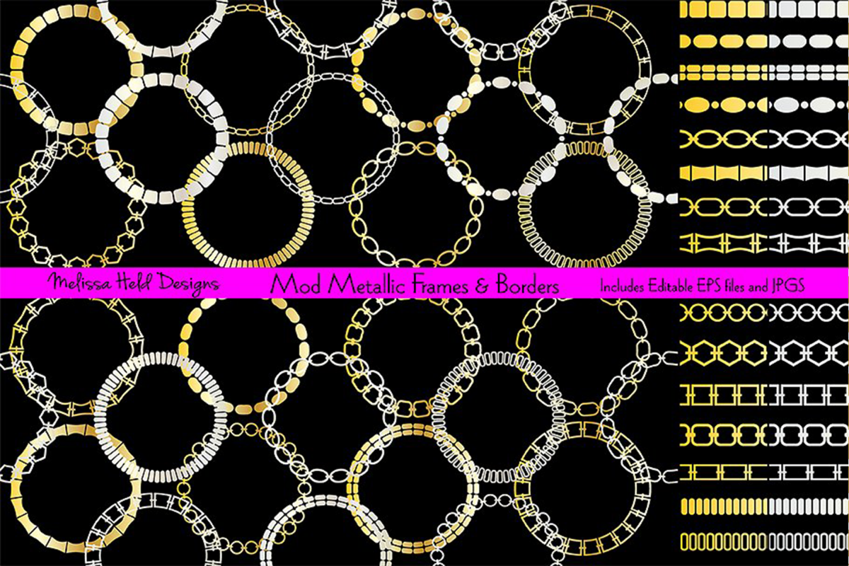 Mod Metallic Frames & Borders Bundle example image 1