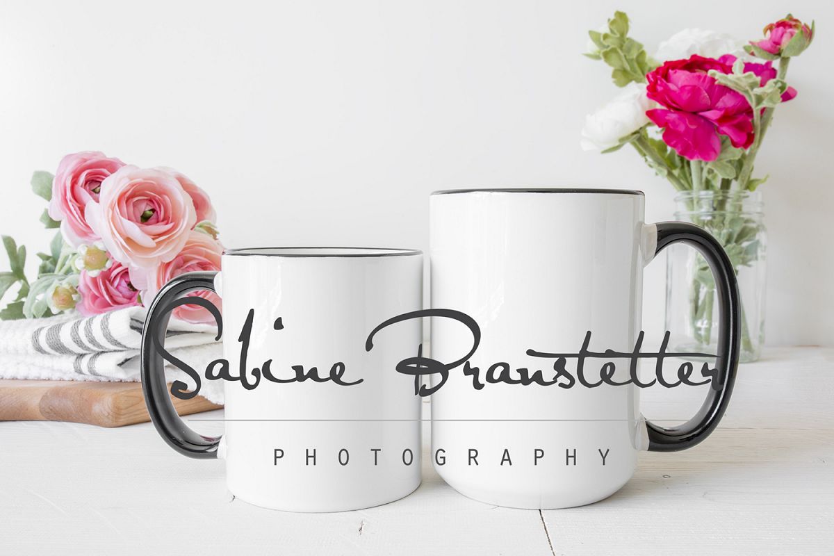 Styled Stock Photography Small And Large Coffee Mugs Mockup example image 1