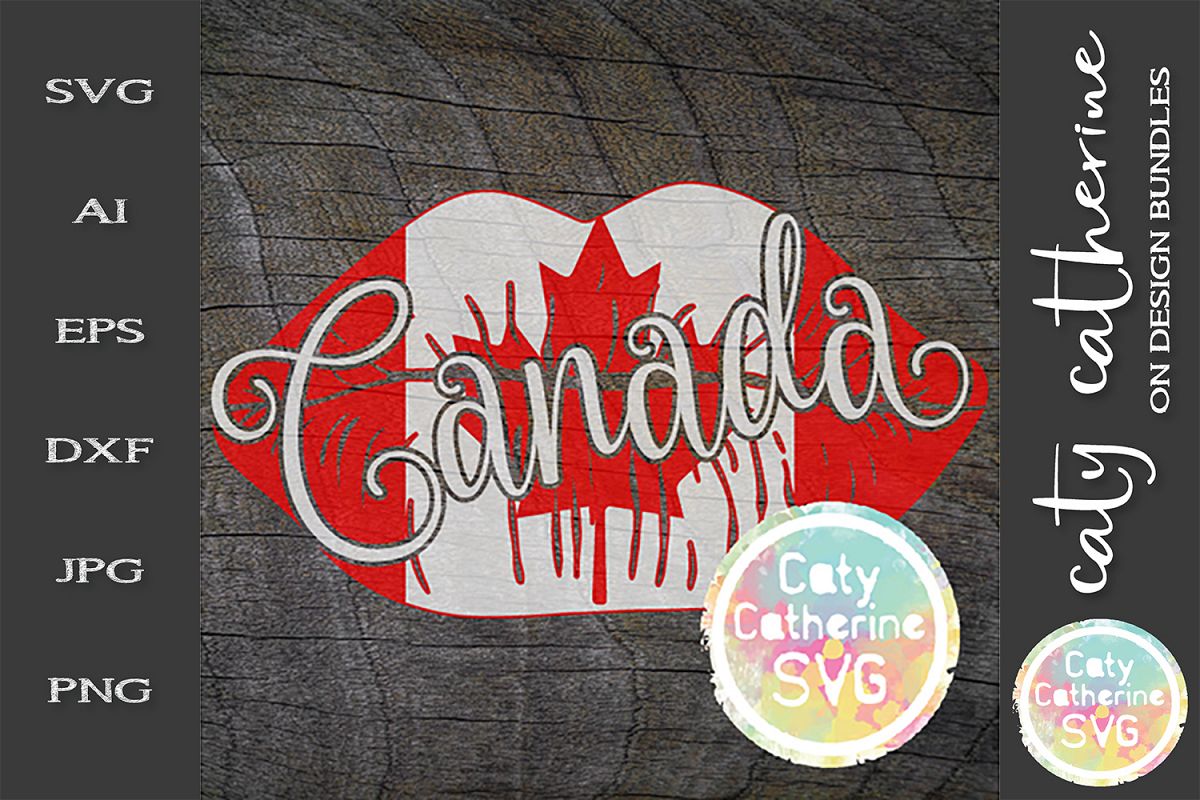 Canada Lips Canadian Flag Canada Day SVG Cut File example image 1