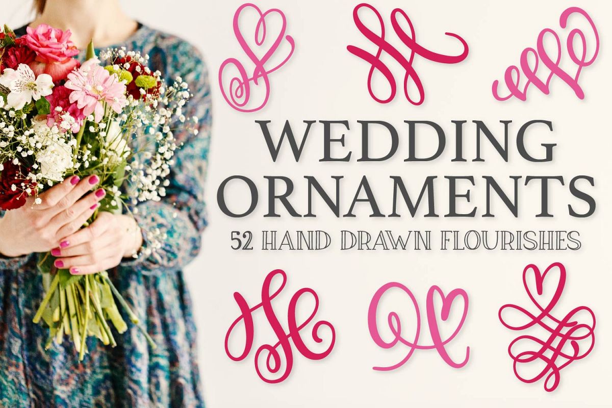 Wedding Ornaments - A Fun Flourish Font example image 1