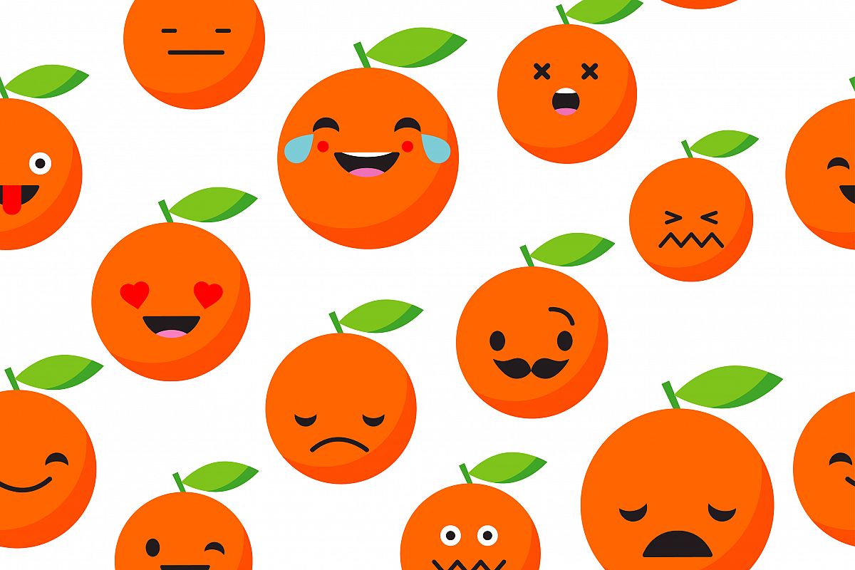 Seamless background with Orange emotions. Vector illustration. example image 1