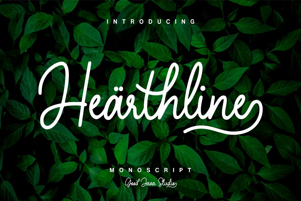 Hearthline - Monoscript Font example image 1