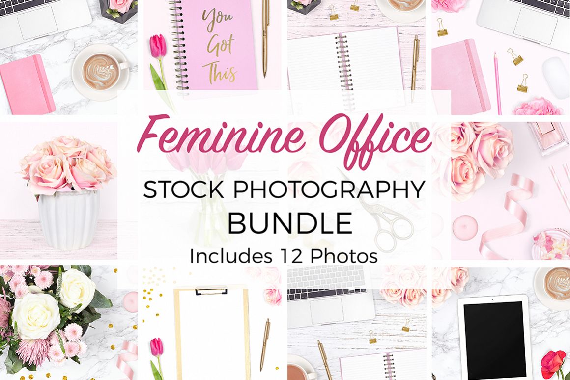 Feminine Desk Styled Stock Photo Bundle example image 1