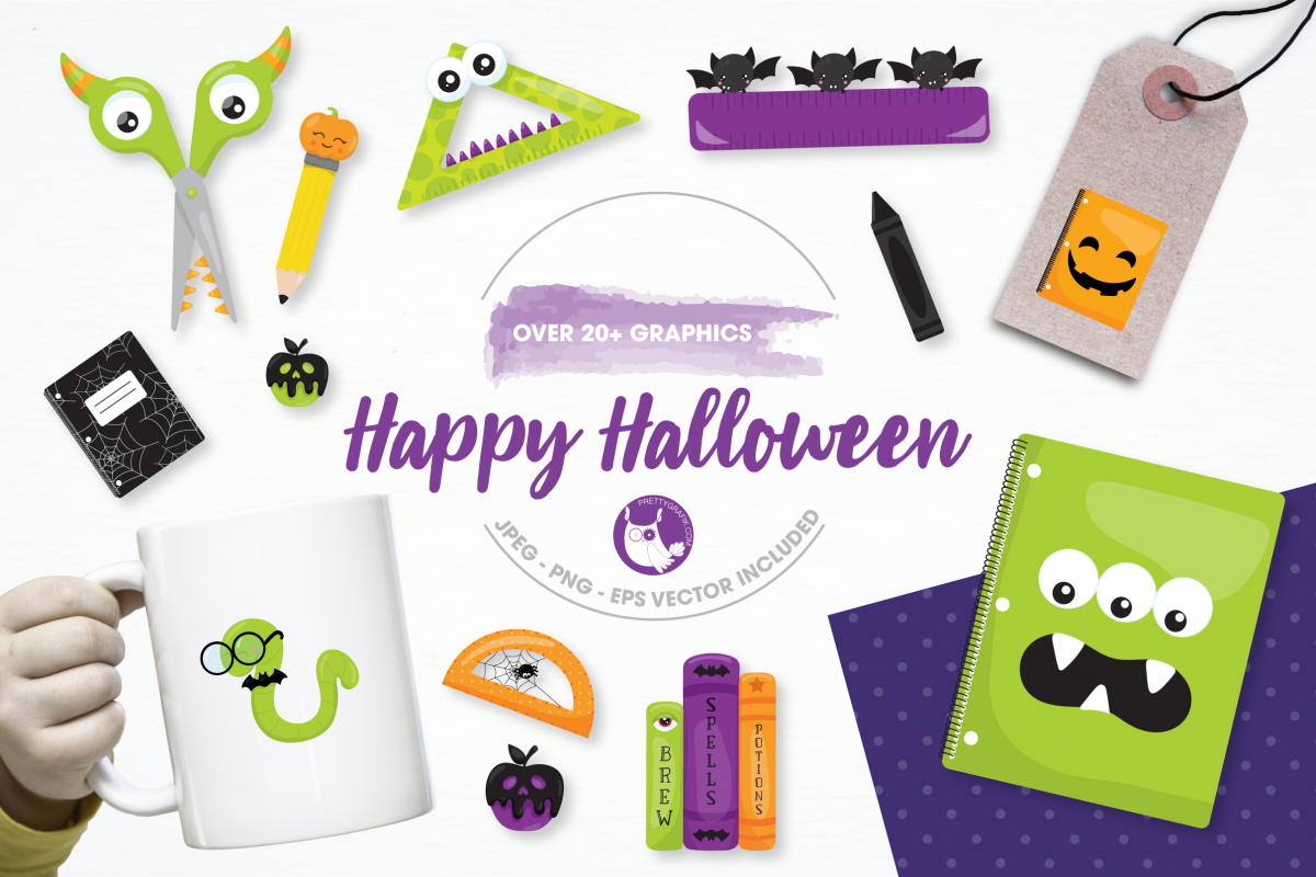 happy halloween graphics and illustrations example image 1