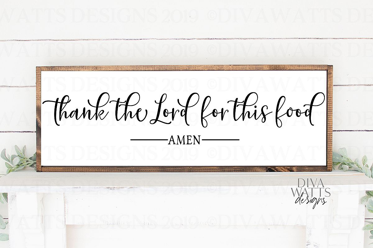 Thank The Lord For This Food Amen - Farmhouse Sign SVG example image 1