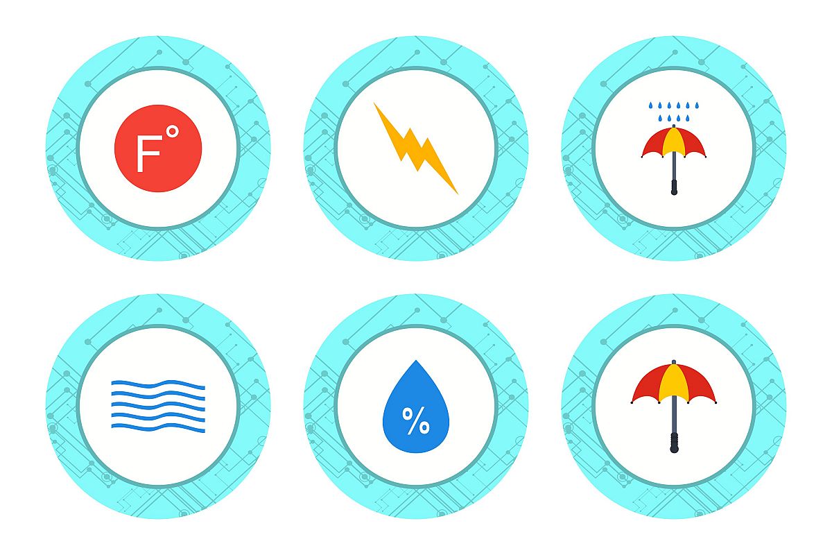 Set Of Weather And Season Icons example image 1