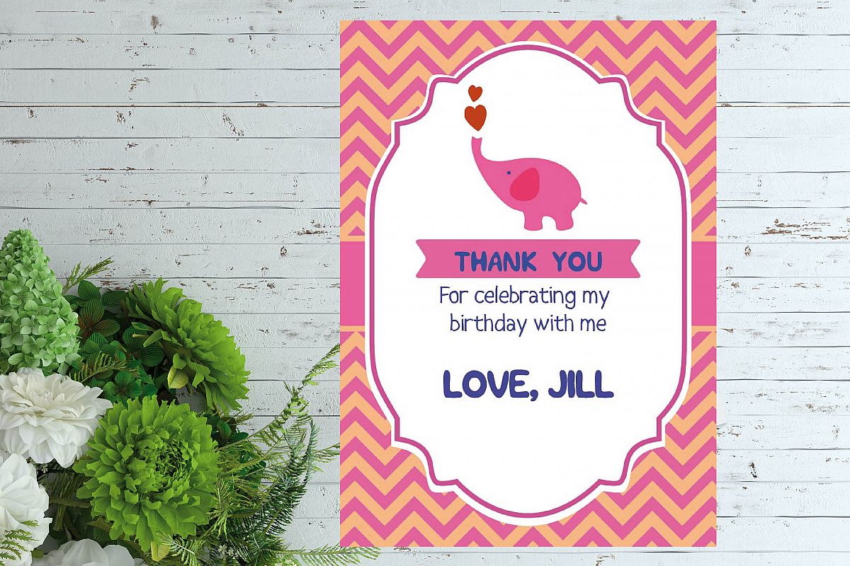 Birthday thank you card example image 1