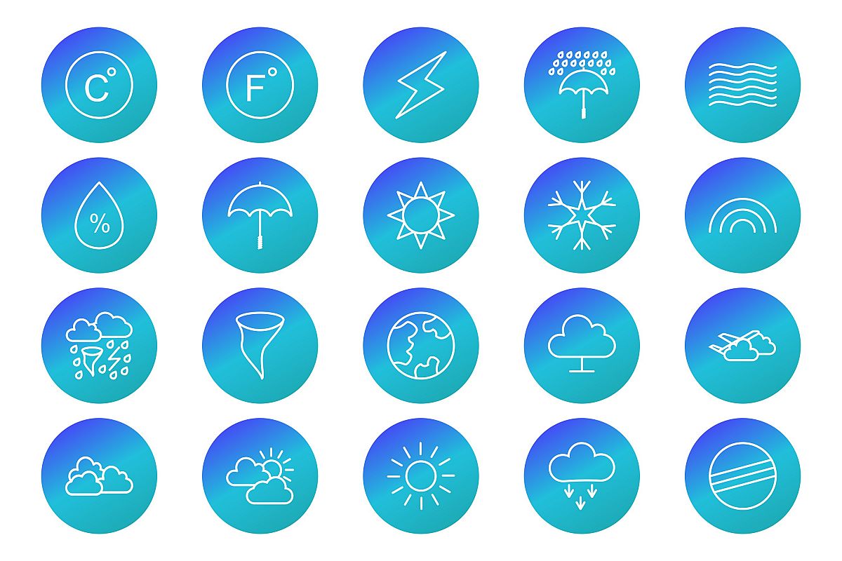 Set Of Weather And Season Icons example image 1