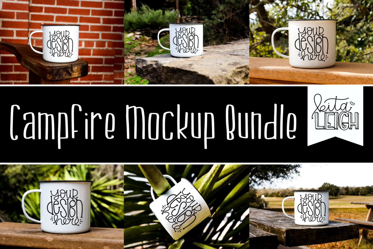 White Campfire Mug Mockup Bundle example image 1