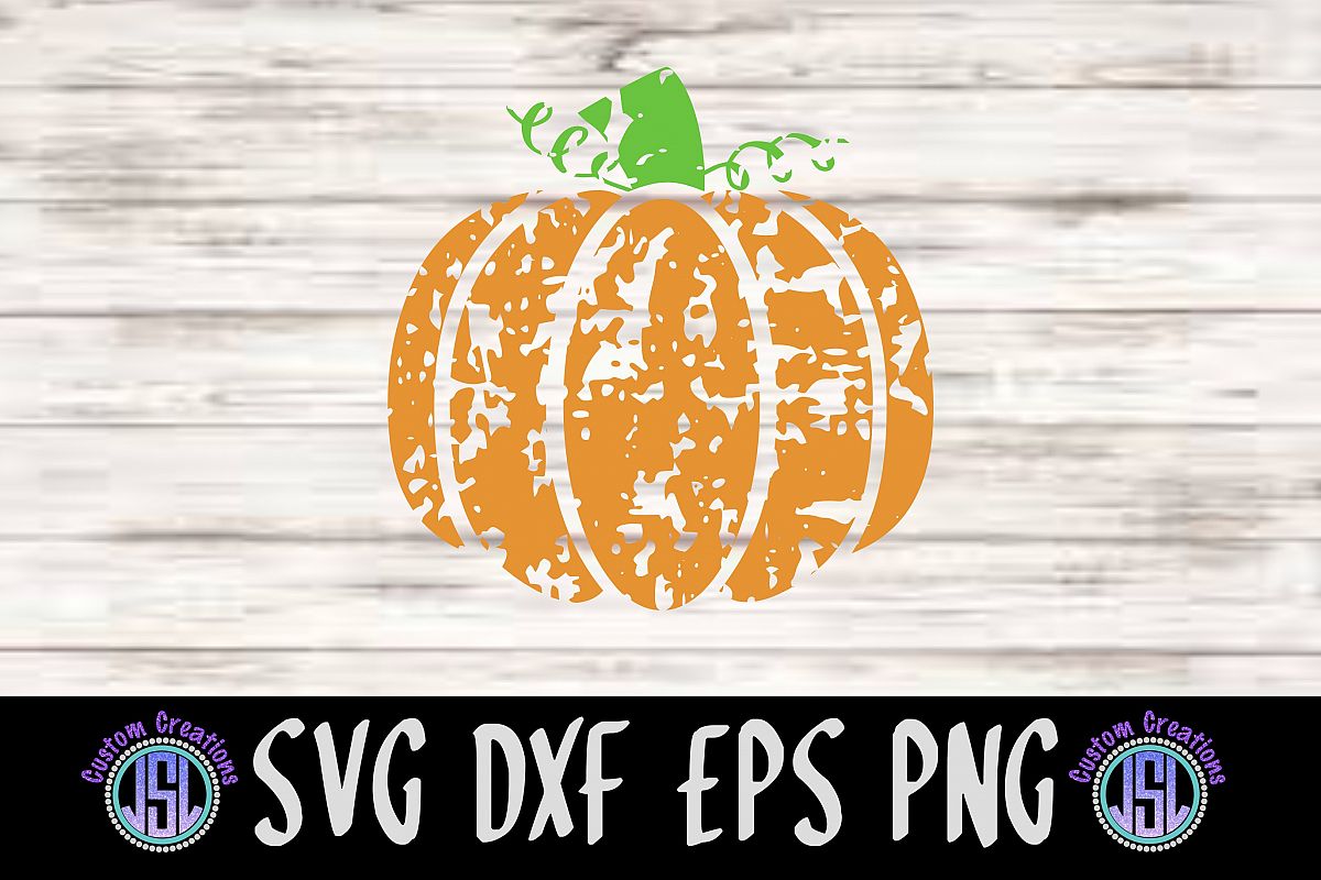 Distressed Pumpkin| SVG DXF EPS PNG Cut File example image 1