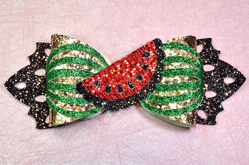 Hair bow template SVG, DIY leather bow template example image 1
