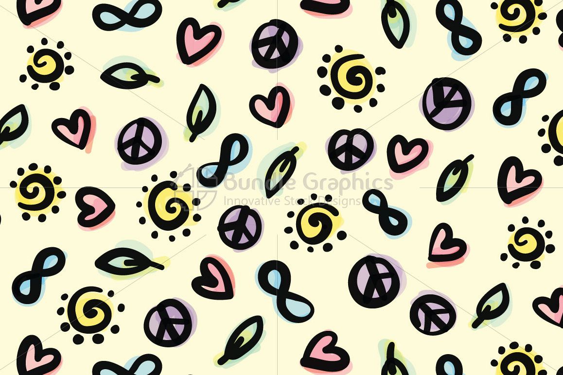 Infinity Peace Love Nature - Bold Seamless Background example image 1