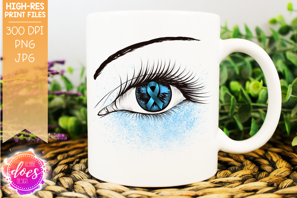 Light Blue Awareness Ribbon Eye - Printable Design example image 1