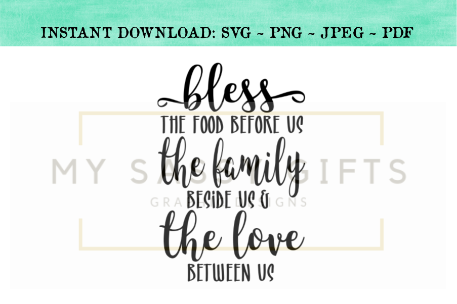 Download Bless The Food Before Us Prayer Inspirational SVG Design