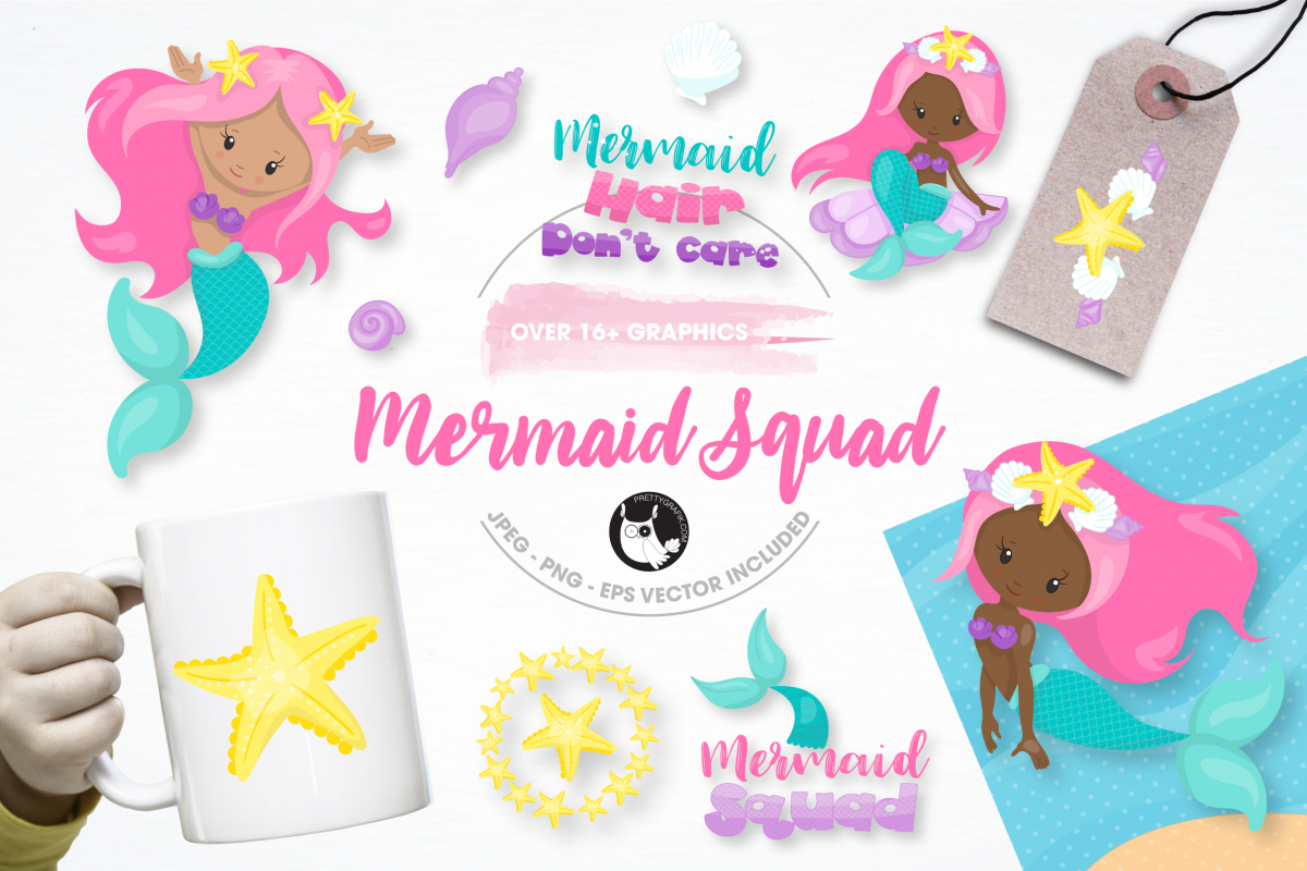 mermaid squad graphics and illustrations example image 1