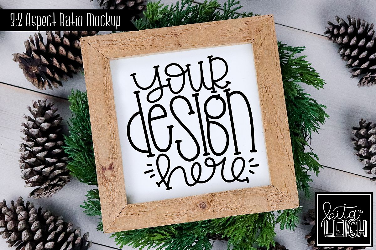 Square Sign Fall and Christmas Mockup example image 1