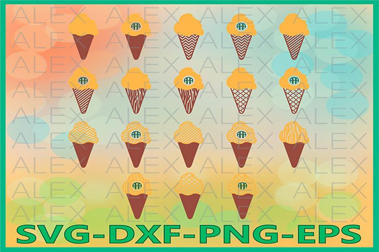 Ice Cream SVG Files, Ice Cream Monogram Svg Files example image 1