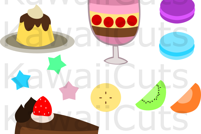 Cute Sweets SVG Cut File for Cricut, clip art, vector, example image 1