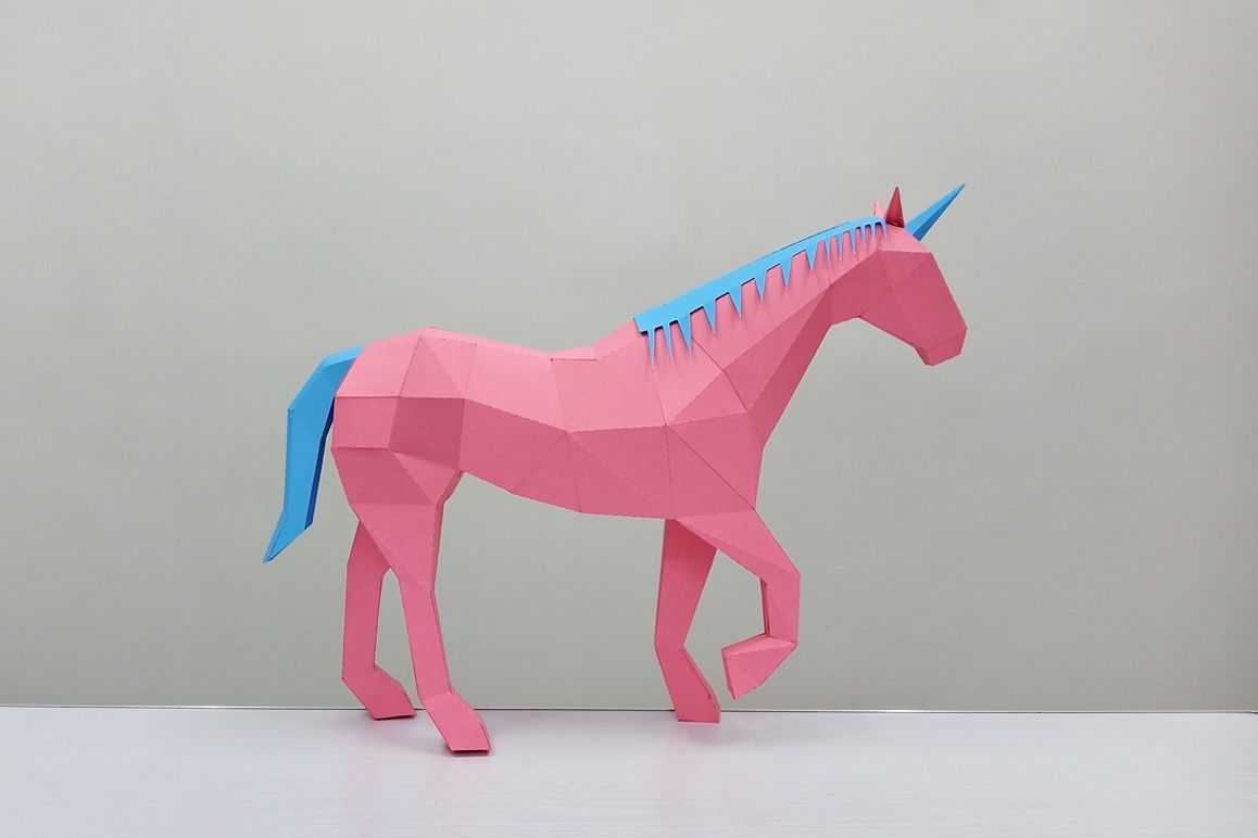 DIY Unicorn Sculpture - 3d papercraft example image 1