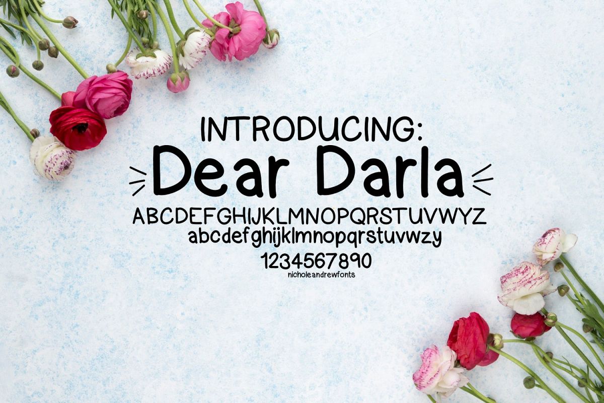 Dear Darla, a handwritten font example image 1