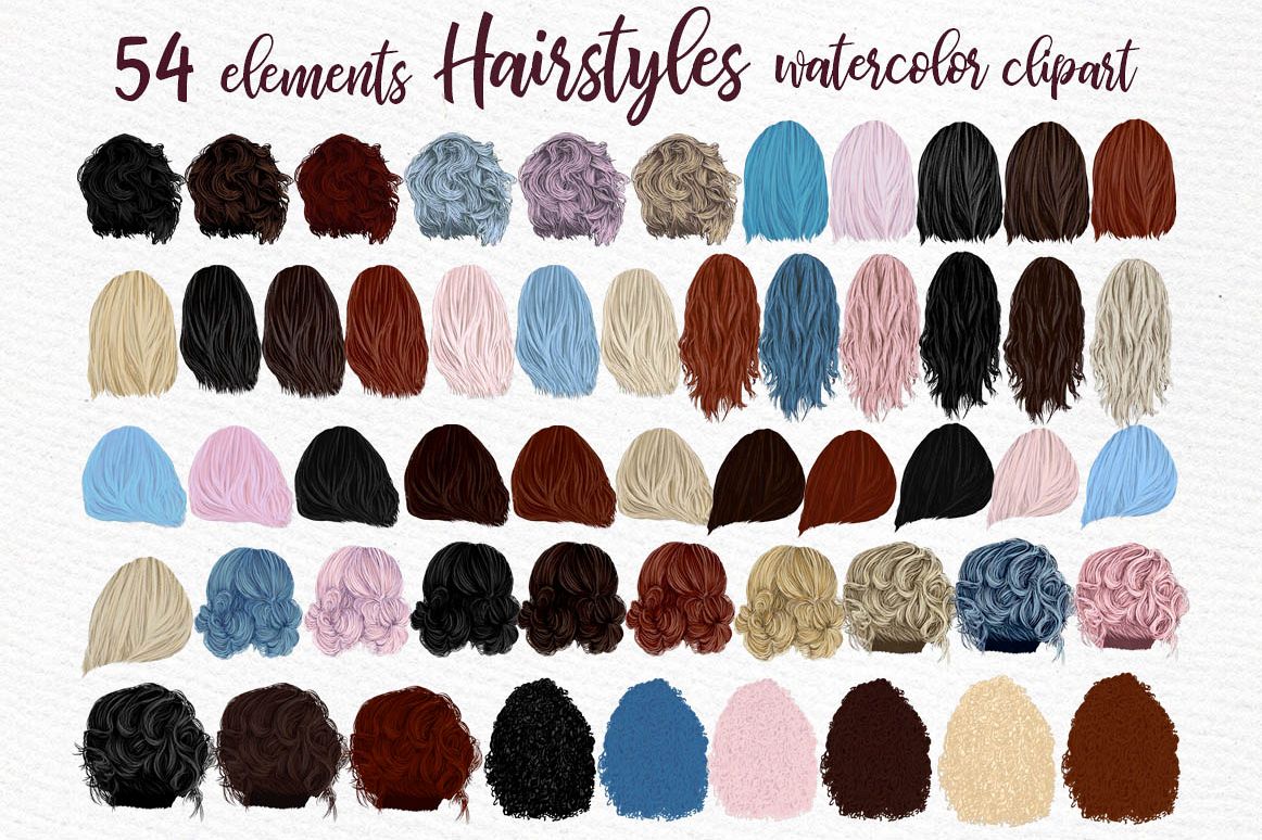 Hairstyles clipart, Girls Hairstyles,Custom Girls Hairstyle example image 1