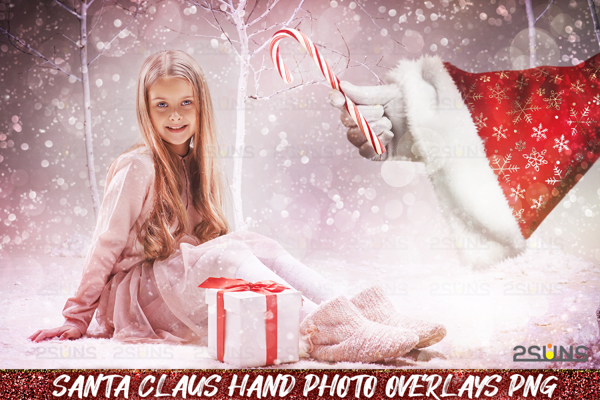 Christmas overlays Santa Claus Hand clipart png Photoshop example image 1
