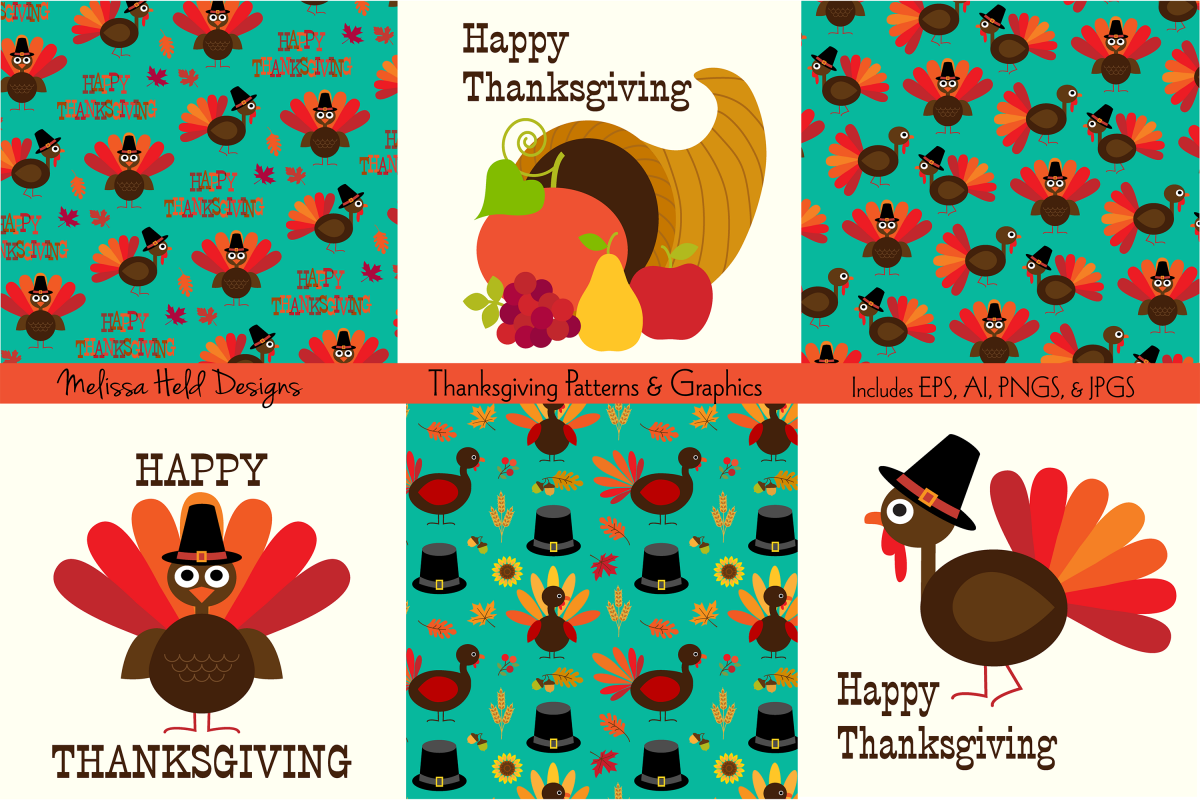 Thanksgiving Patterns & Graphics example image 1