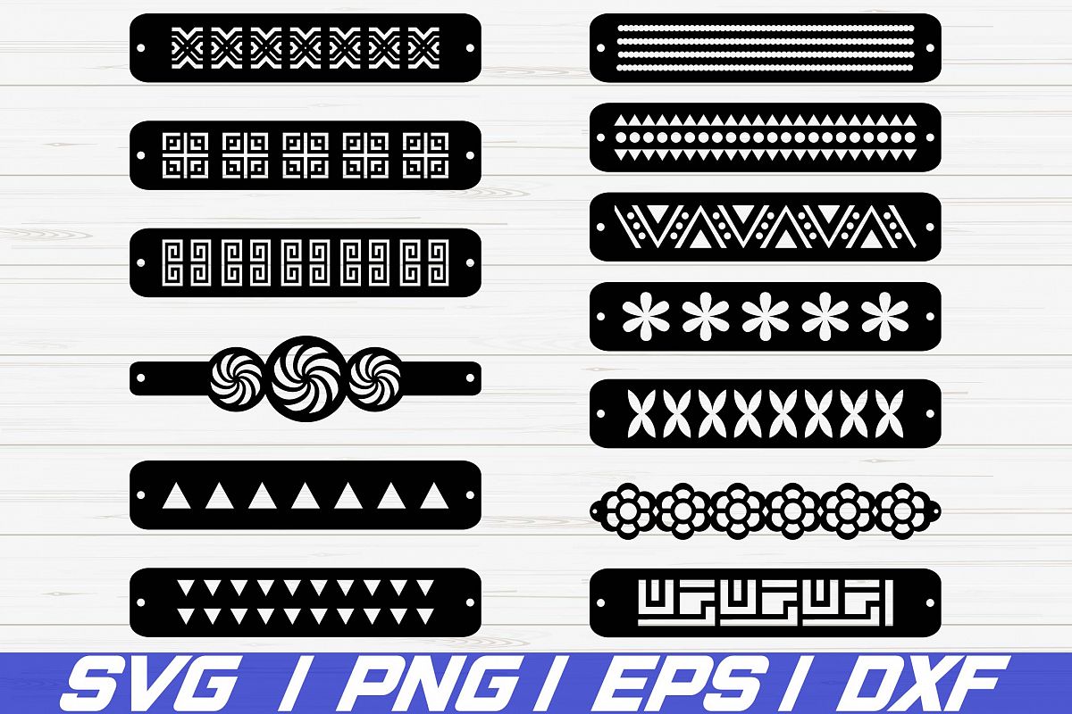 Download Leather Bracelets SVG/ Bracelet template SVG/ Cut File