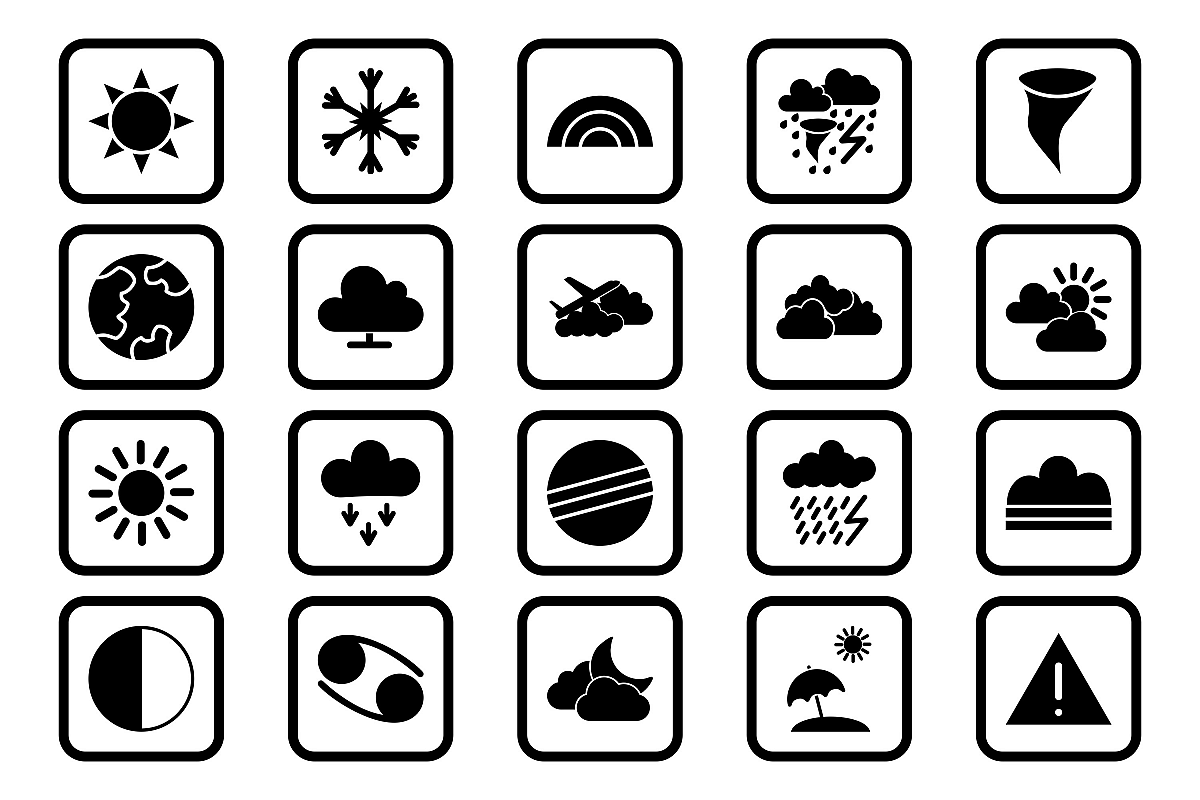 Set Of Weather And Season Icons example image 1